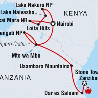tourhub | Intrepid Travel | Best of East Africa | Tour Map