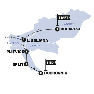 tourhub | Contiki | Balkans Escape | Tour Map