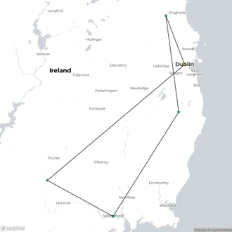 tourhub | BTOURS | Ireland’s Ancient East 6 Days Tour | Tour Map