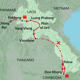 tourhub | Encounters Travel | Laos Uncovered tour | Tour Map