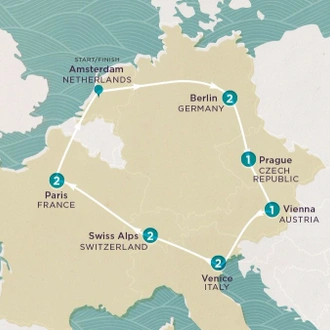 tourhub | Topdeck | Get Social: Europe Express 2024-25 | Tour Map