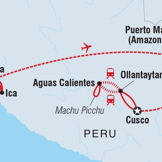 tourhub | Intrepid Travel | Premium Peru with Ica Valley | Tour Map