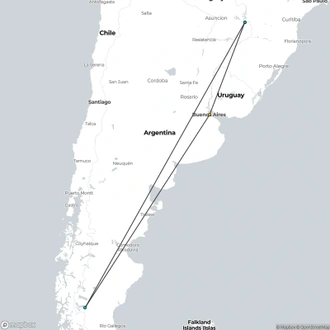 tourhub | Qwerty Travel Argentina | Gems of Argentina in 9 days | Tour Map