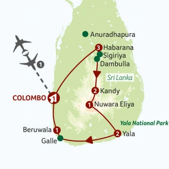 tourhub | Saga Holidays | The Best of Sri Lanka | Tour Map