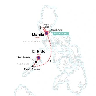 tourhub | G Adventures | Solo-ish Philippines | Tour Map