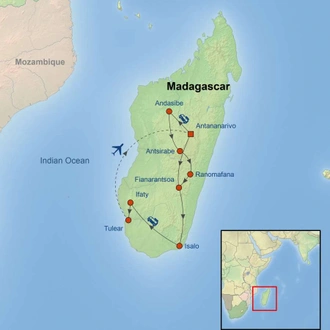 tourhub | Indus Travels | 1000 Views of Madagascar | Tour Map