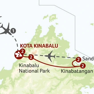 tourhub | Saga Holidays | Wild Borneo | Tour Map