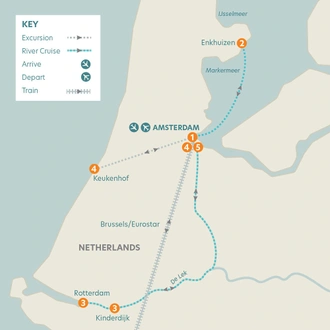 tourhub | Riviera Travel | Amsterdam, Kinderdijk & the Dutch Bulbfields River Cruise - MS Emily Brontë 