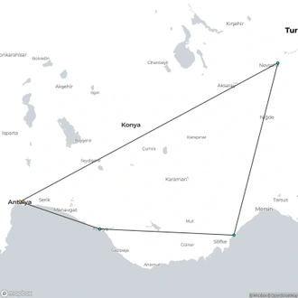 tourhub | Today Voyages | From Antalya to Cappadocia, Self-drive | Tour Map