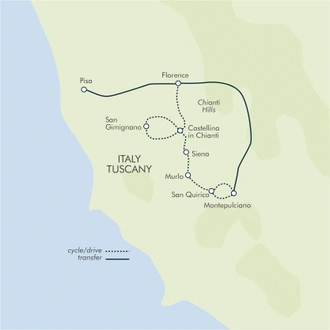 tourhub | Exodus Adventure Travels | Tuscany Cycle Siena & Chianti | Tour Map