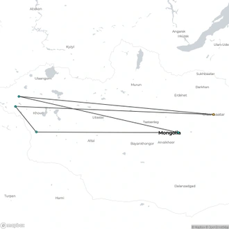 tourhub | Crooked Compass | Snow Leopards of Mongolia | Tour Map