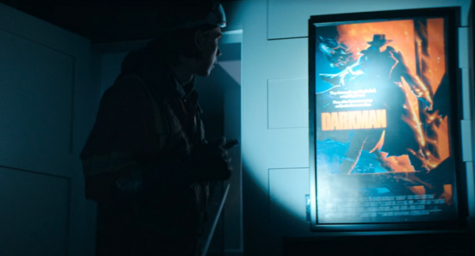 Sam Raimi's Darkman poster in bedroom on The Stand episode 1