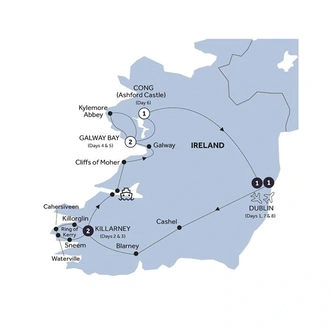 tourhub | Insight Vacations | Irish Elegance - Small Group | Tour Map