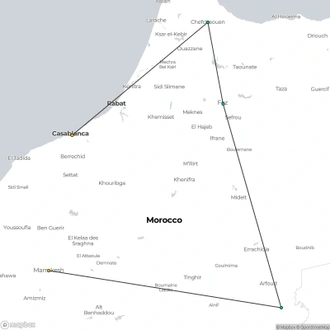 tourhub | Morocco Premium Tours | Private 5-Day Tour from Casablanca to Marrakech | Tour Map