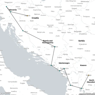 tourhub | Balkland | Balkan Discovery: 12-Day Cultural Expedition | Tour Map