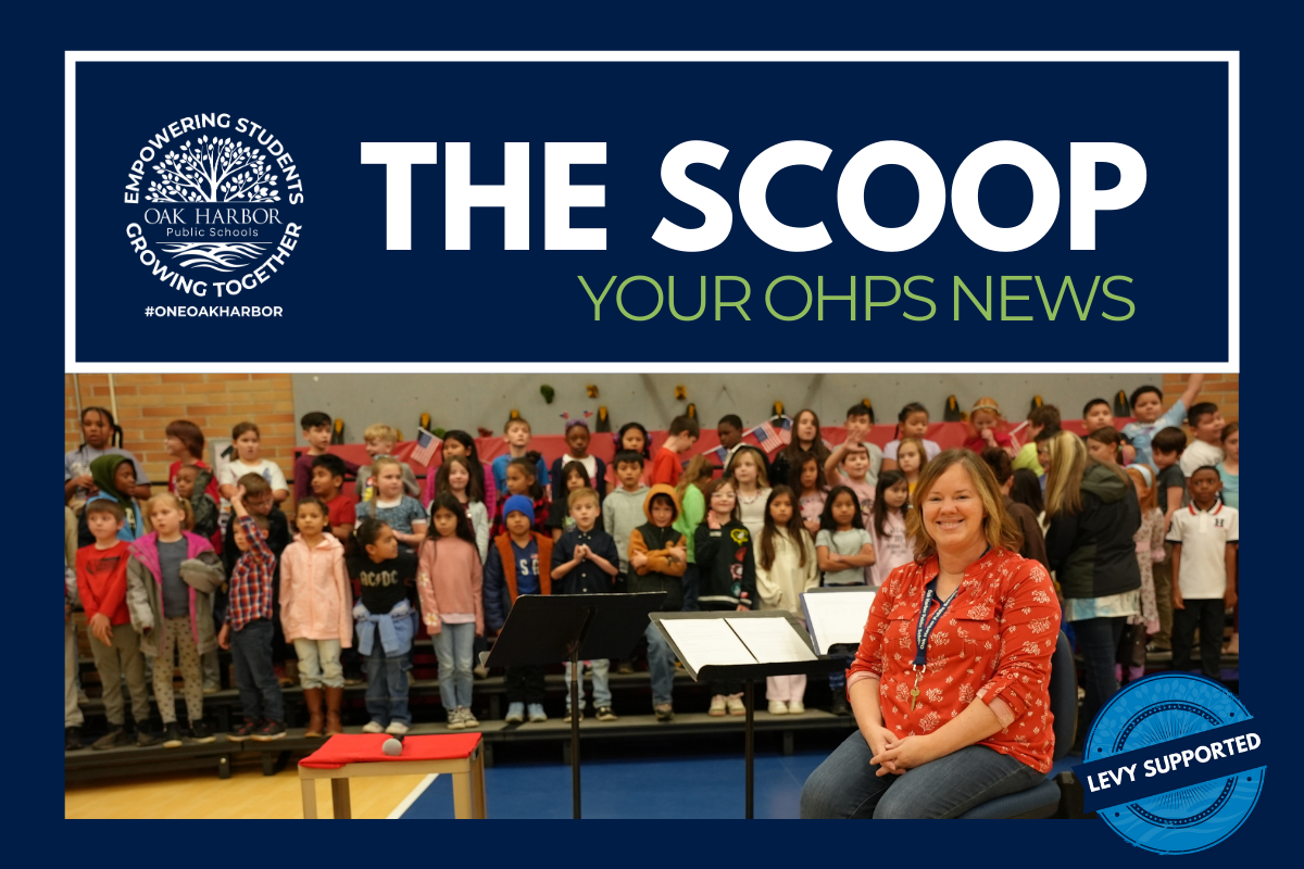 the scoop header with ove music students