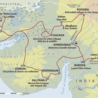 tourhub | Wild Frontiers | India: Gujarat & Rann of Kutch | Tour Map