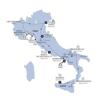 tourhub | Insight Vacations | Grand Italy & Sicily - Small Group | Tour Map