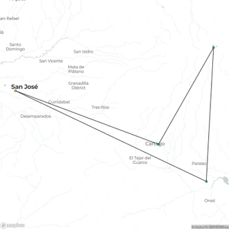 tourhub | Destiny Travel Costa Rica | 5 days & 4 nights San Jose Escape | Tour Map