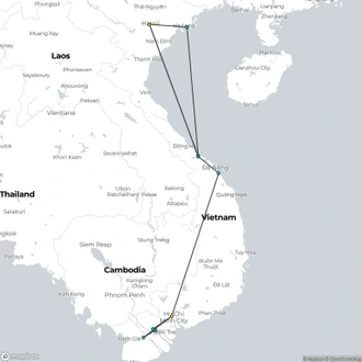 tourhub | Realistic Asia | Vietnam Culinary Tour In 12 Days | Tour Map