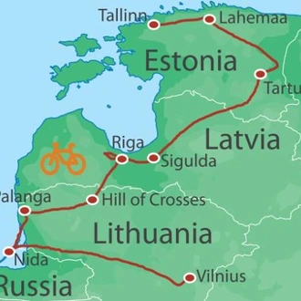 tourhub | UTracks | Treasures of the Baltic Self Guided Cycle | Tour Map