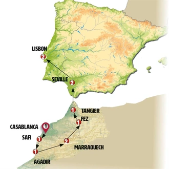 tourhub | Europamundo | Atlantic Route, From Casablanca to Lisbon | Tour Map