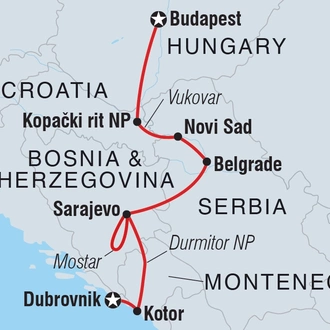 tourhub | Intrepid Travel | Balkan Adventure | Tour Map