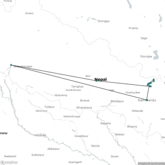 tourhub | Encounters Travel | Langtang, Gosainkund and Helambu Trek | Tour Map