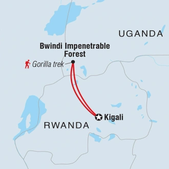 tourhub | Intrepid Travel | Premium Rwanda & Gorillas of Uganda | Tour Map