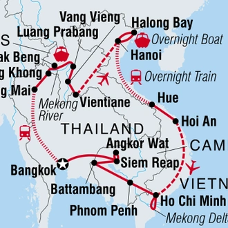 tourhub | Intrepid Travel | South East Asia Loop | Tour Map