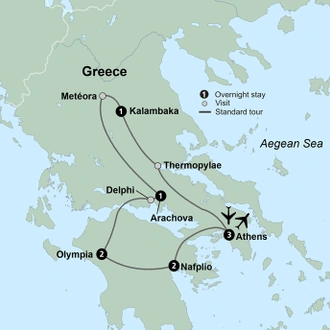 tourhub | Collette | Classical Greece  | Tour Map