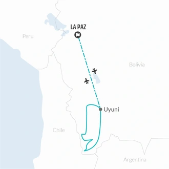 tourhub | Bamba Travel | Uyuni Salt Flats Air-Expedition 3D/2N (Salt Lodge) | Tour Map