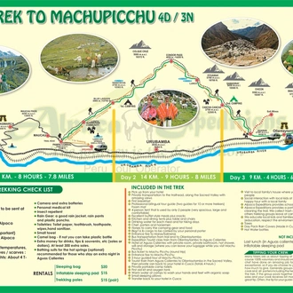 tourhub | Alpaca Expeditions | Lares Trek to Machu Picchu - 4 Days / 3 Nights | Tour Map