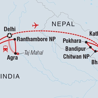 tourhub | Intrepid Travel | India & Nepal Adventure | Tour Map