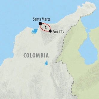 tourhub | On The Go Tours | Lost City of Colombia - 8 days | Tour Map