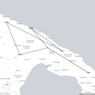 tourhub | Travel Editions | Puglian Culinary Experience Tour | Tour Map