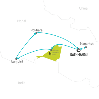 tourhub | Bamba Travel | Nepal Adventure 8D/7N (Private Transport) | Tour Map