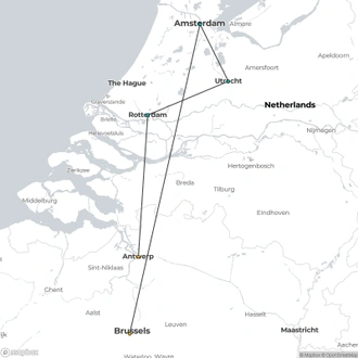 tourhub | CroisiEurope Cruises | The treasures of the north through Holland and Belgium | Tour Map