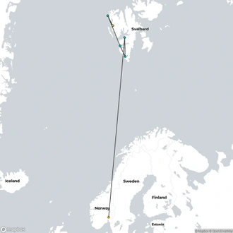 tourhub | HX Hurtigruten Expeditions | Svalbard in Spring: The Return of the Sun | With extended stay in Longyearbyen | Tour Map