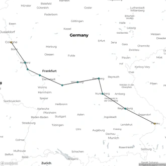 tourhub | Riviera Travel | Grand Cruise through the Heart of Europe to the Black Sea - MS Emily Brontë | Tour Map