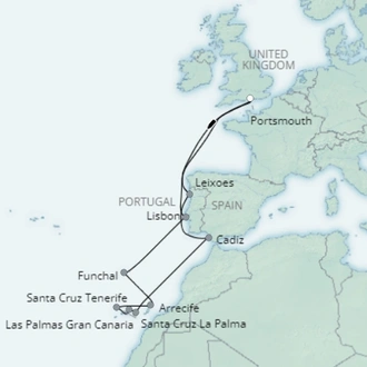 tourhub | Saga Ocean Cruise | Christmas in the Canary Islands | Tour Map