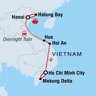 tourhub | Intrepid Travel | Vietnam Family Holiday Comfort | Tour Map