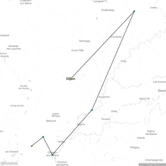 tourhub | CroisiEurope Cruises | Fine Food and Wines on a Cruise through the Burgundy Region (port-to-port cruise) | Tour Map