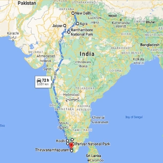 tourhub | Holidays At | Tour of India | Tour Map