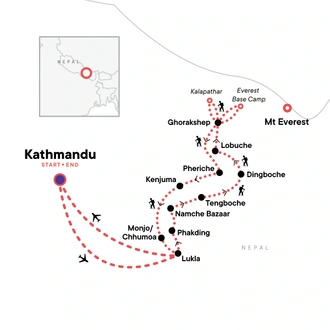 tourhub | G Adventures | Everest Base Camp Trek | Tour Map