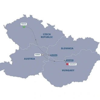 tourhub | Trafalgar | Prague, Vienna and Budapest | Tour Map