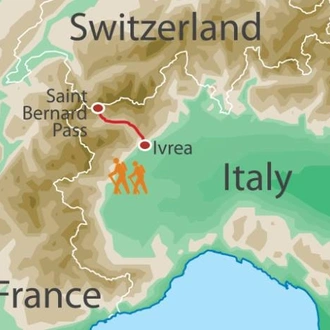 tourhub | UTracks | Via Francigena: from the Great St Bernard Pass | Tour Map