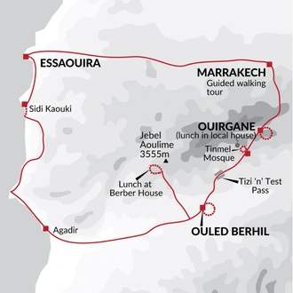 tourhub | Explore! | Walking in Morocco - Atlas to Atlantic | Tour Map