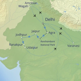 tourhub | Cox & Kings | The Grand Tour of India | Tour Map