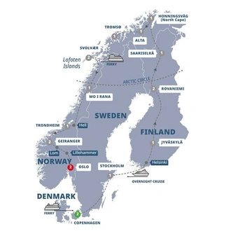 tourhub | Trafalgar | Nordic Adventure | Tour Map